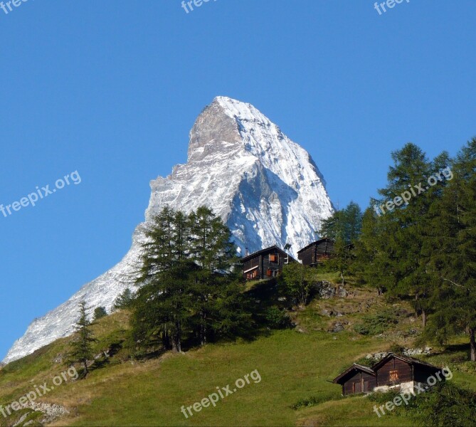 Matterhorn Mountain Switzerland Landscape Peak