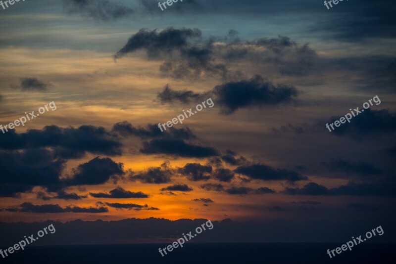 Fuerteventura The Sun Sky Clouds Landscape