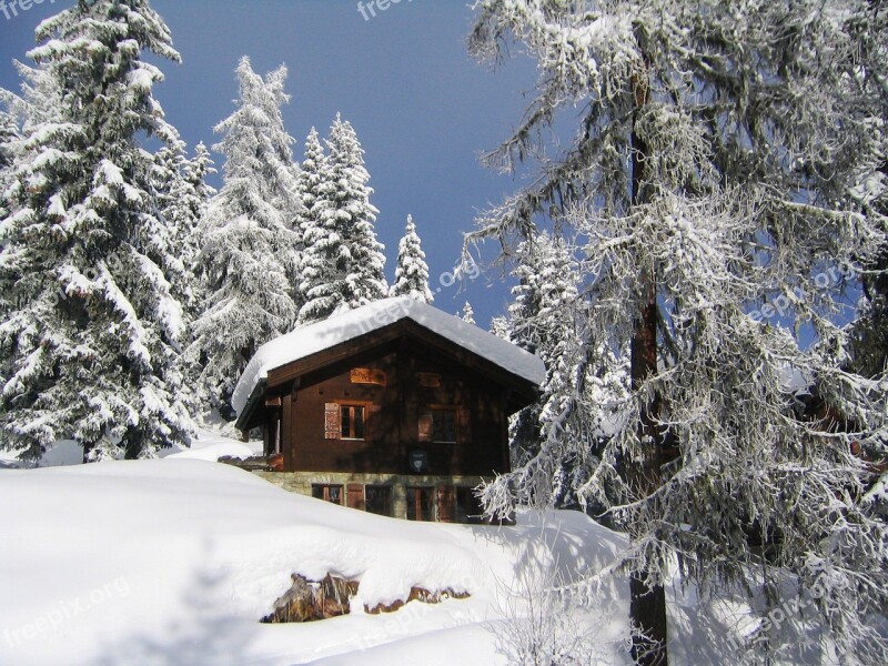 Snow Chalet Mountain Switzerland Bettmeralp