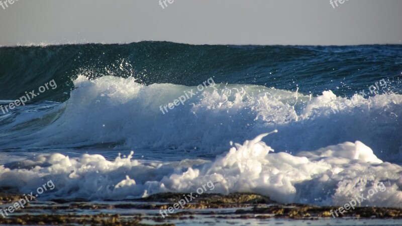 Wave Smashing Sea Beach Nature