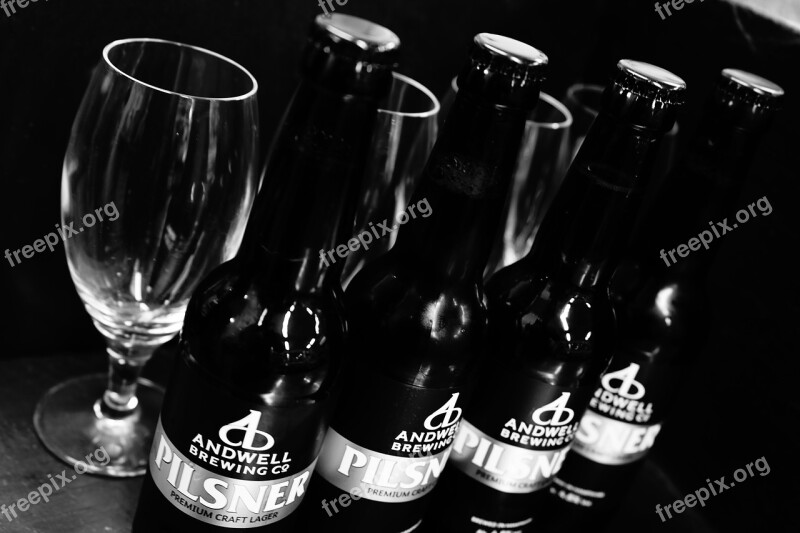 Beer Ale Glass Beer Glasses Black And White