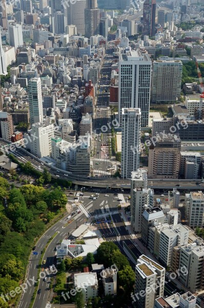 City Tokyo Skyscrapers Dare Intersection