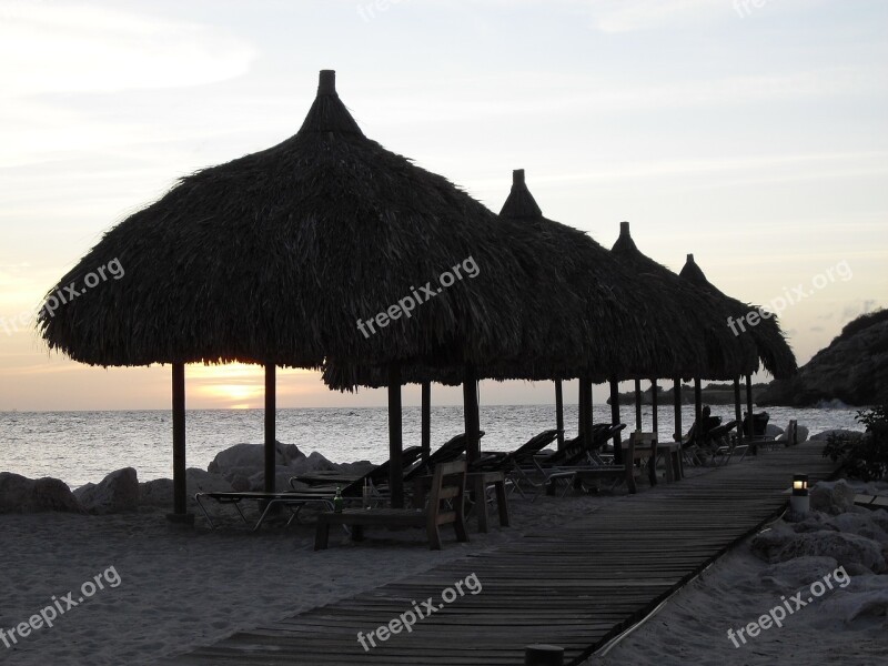 Beach Huts Travel Destinations Free Photos