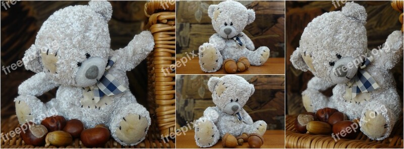 Collage The Mascot Teddy Bear Plush Mascot Cuddly