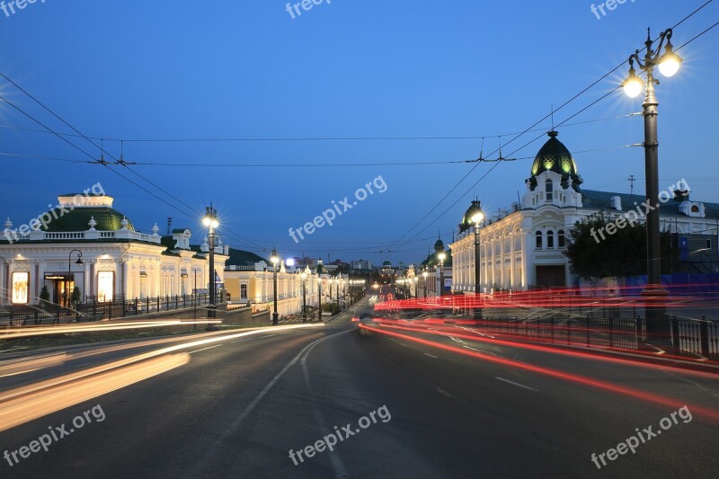 Omsk Street Lubinsky Avenue Machinery Sunset