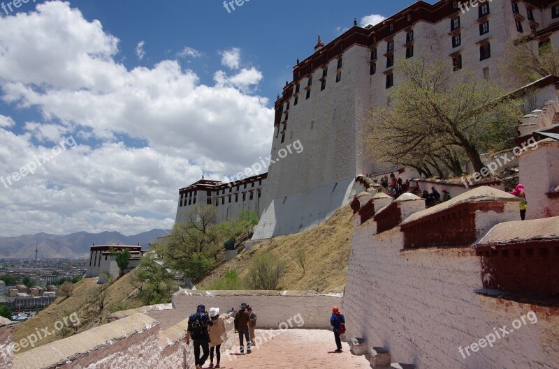 Tibet The Scenery White Cloud Palace The Potala Palace