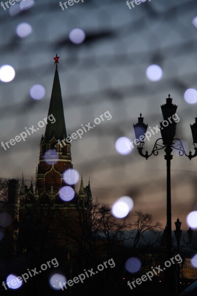 Russia Moscow Red Square Light Night