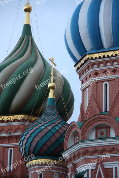 Russia Moscow Basilica Architecture Bulbs