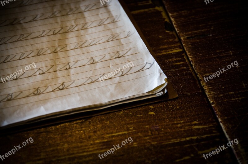 Desk Exercise Book School Antique Punishment