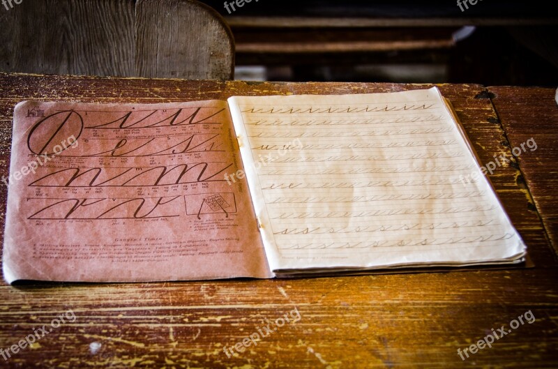 Desk Exercise Book School Antique Punishment