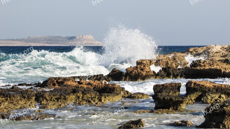 Cyprus Ayia Napa Makronissos Beach Rocky Coast Stones