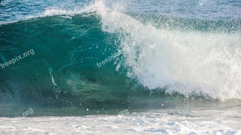 Wave Smashing Sea Beach Nature