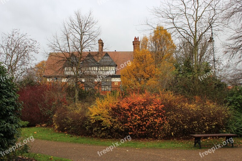 Autumn Park Landscape Foliage Road