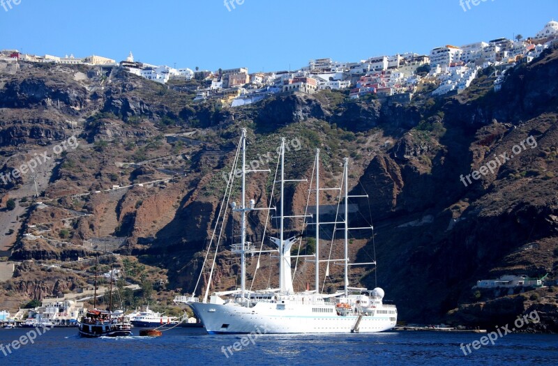 Santorini Greek Island Caldera Greece Volcanic