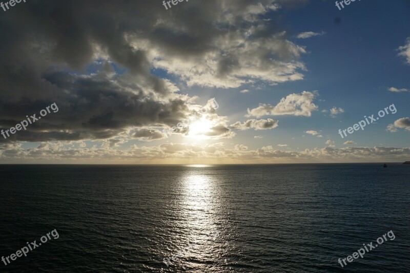 Sky Light Clouds Blue Ocean