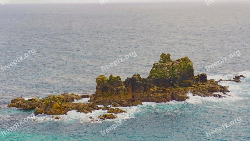 Sea Cornwall England Uk Coast