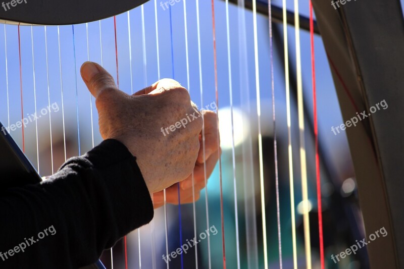 Harp Instrument Music Rope Hands