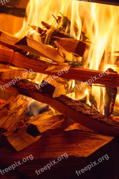 Fire Flame Wood Burn Flame Log Fire