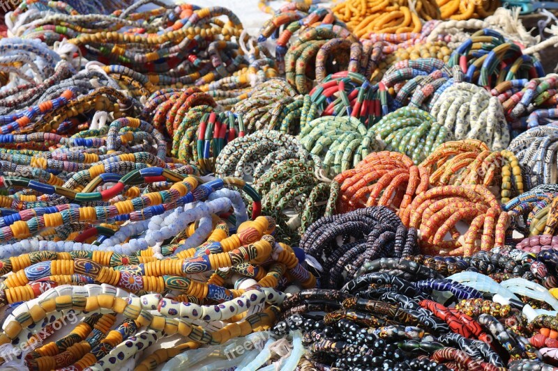 Beads Pearl Necklace Pearl Market Africa Ghana