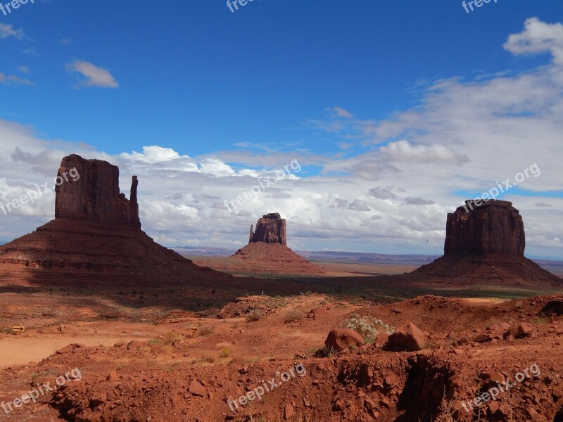 America Monument Valley Rocks Landscape United States Of America