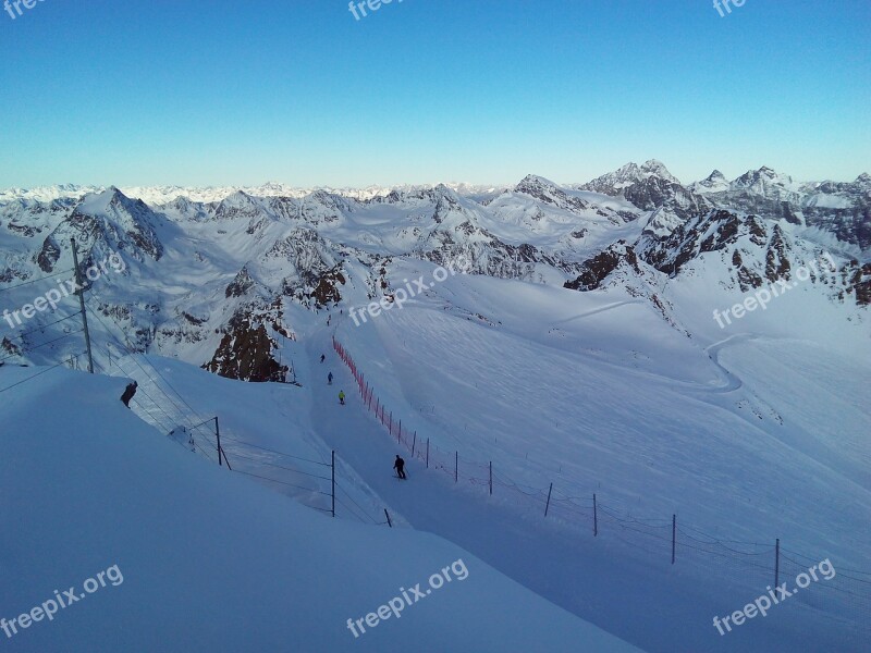 Pitztal Mountains Snow Winter Austria