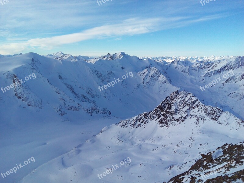 Pitztal Mountains Snow Winter Austria