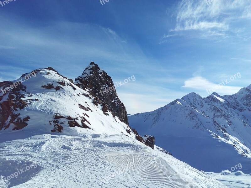 Pitztal Mountains Snow Winter Austria