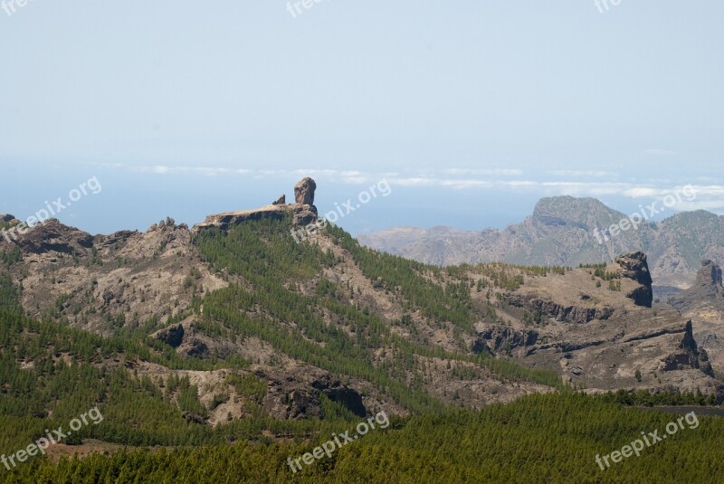 Roque I Nublo Gran Canaria Canary Islands Nature Landscape