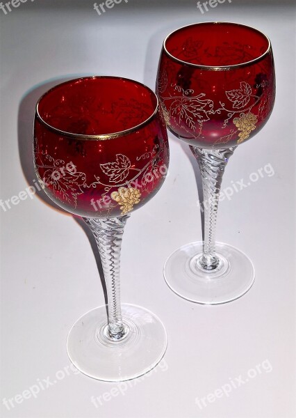 Glasses Drink Red Wine Glasses Crystal Ground