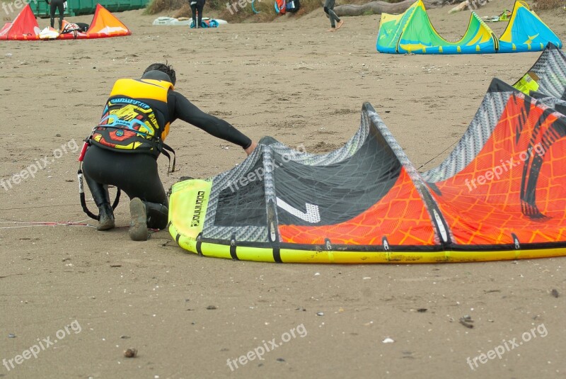 Kite Surfing Wing Water Sport Free Photos