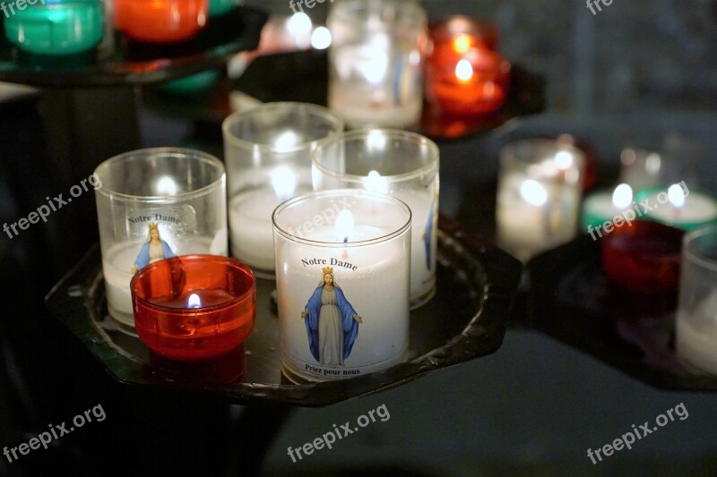 Candles St Joseph Church Le Havre Women's Day