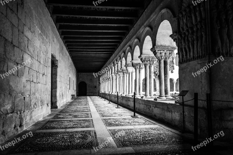 Monastery Columns Cloister Silos Spain