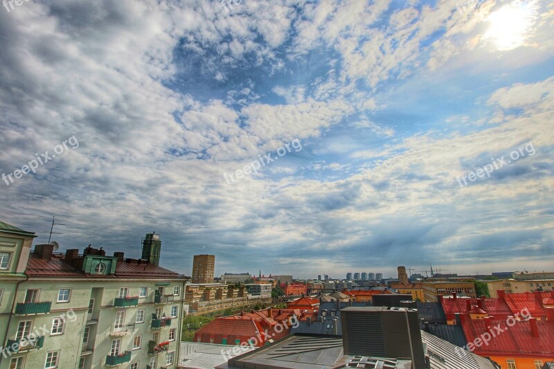 Stockholm Clouds City Panoramic Free Photos