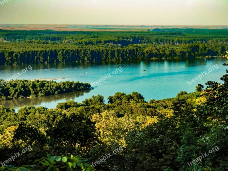 Danube River Water Scene Green