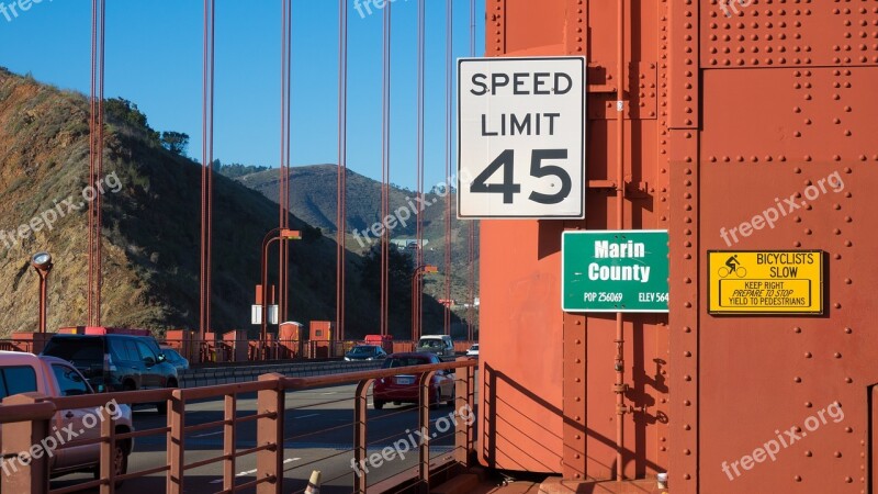 San Francisco California Usa Golden Gate Bridge Traffic