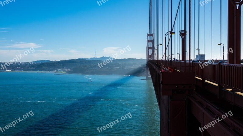 San Francisco California Usa Golden Gate Bridge Traffic