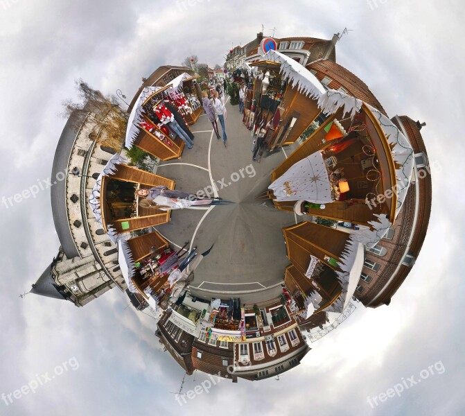 Christmas Market Church Chalet Small Planet Free Photos