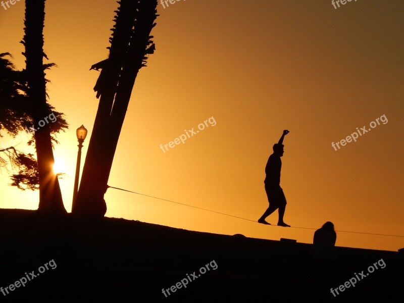 Sunset Cord Against Light Shadow Balance