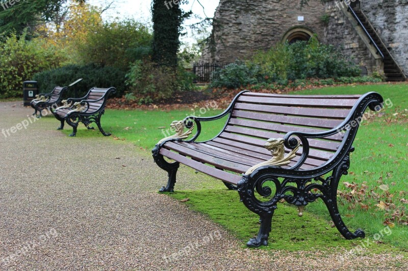 Bench Park Castle Park Bench Grass