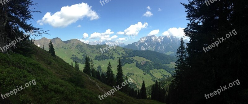 Summer Mountains Clouds Saalbach Free Photos