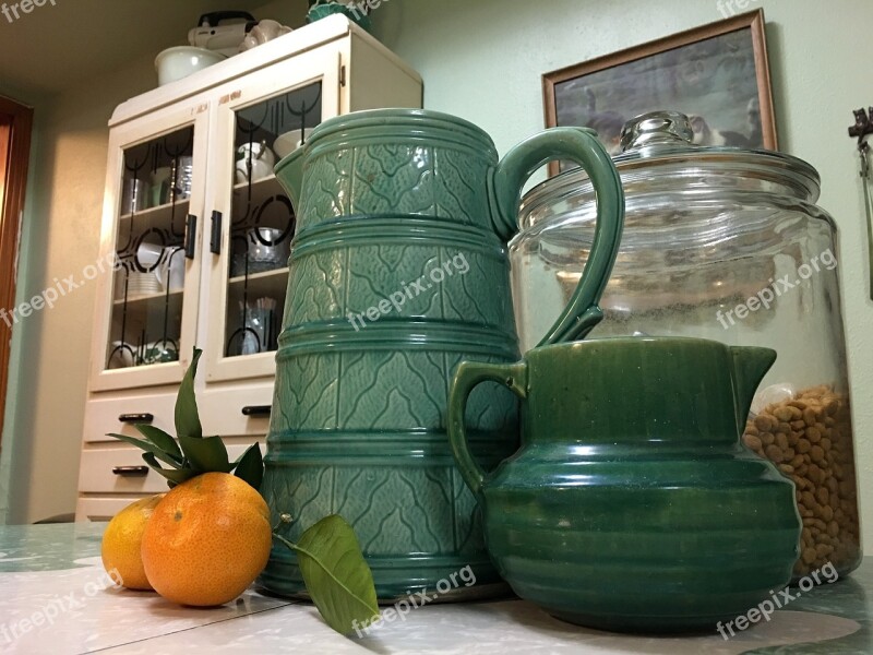 Vintage Mccoy Orange Pottery Kitchen