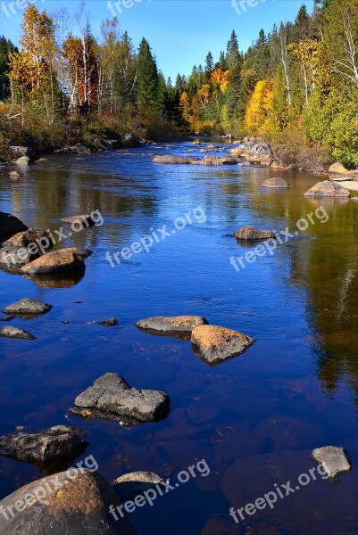 River Autumn Landscape Nature Water Trees