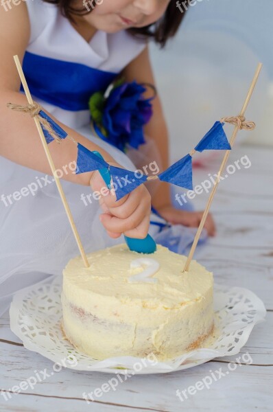 Cake Birthday Girl Blue Birthday Cake