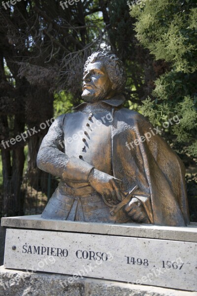 Statue Sampiero Corso Bastelica Corsican Bronze