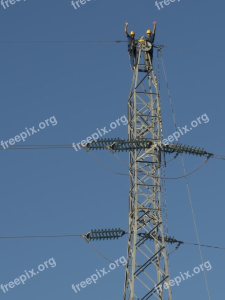 Electricians Profession Tower Hv Danger