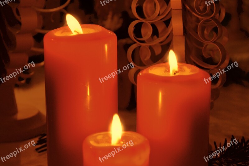 Candles Candlelight Shimmer Christmas Advent