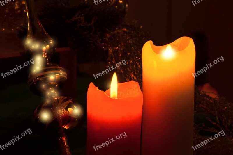 Candles Candlelight Shimmer Christmas Advent