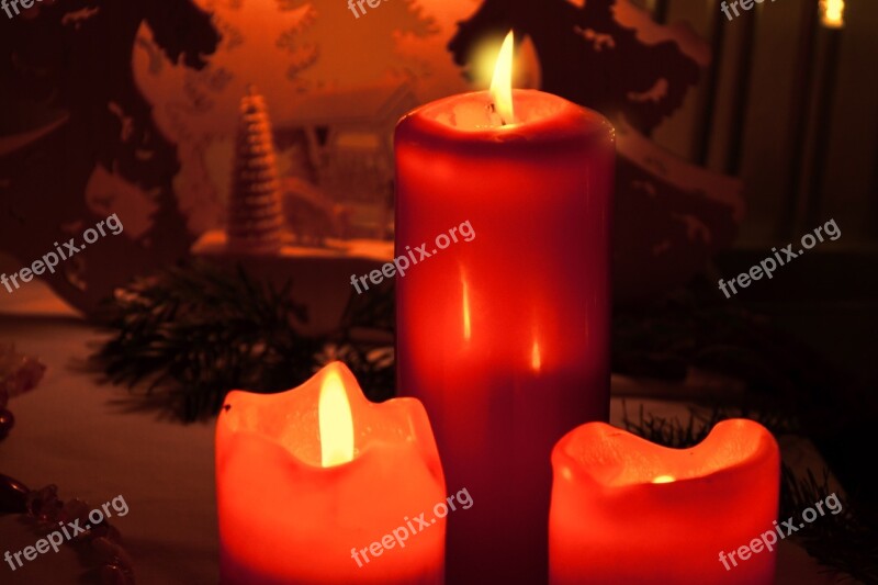 Candles Candlelight Shimmer Christmas Advent