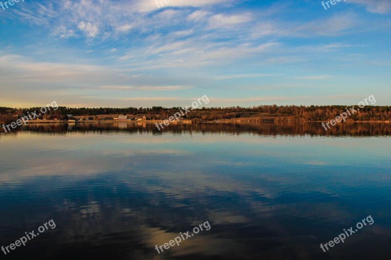 Nature Sunset Summer Evening Lake