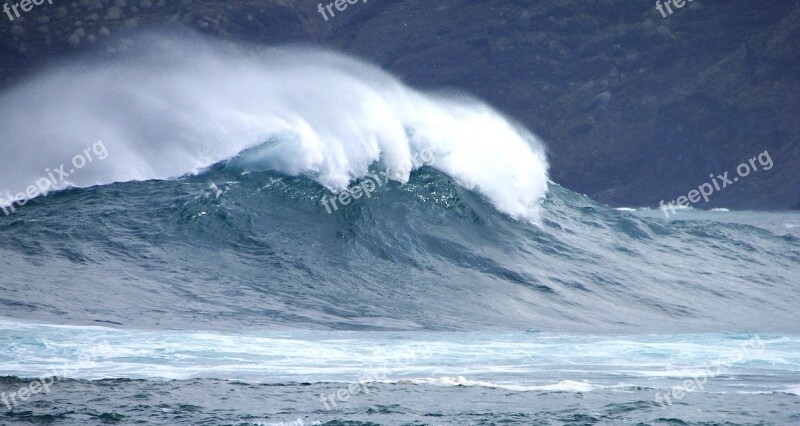 Wave Violent Water Sea Tenerife